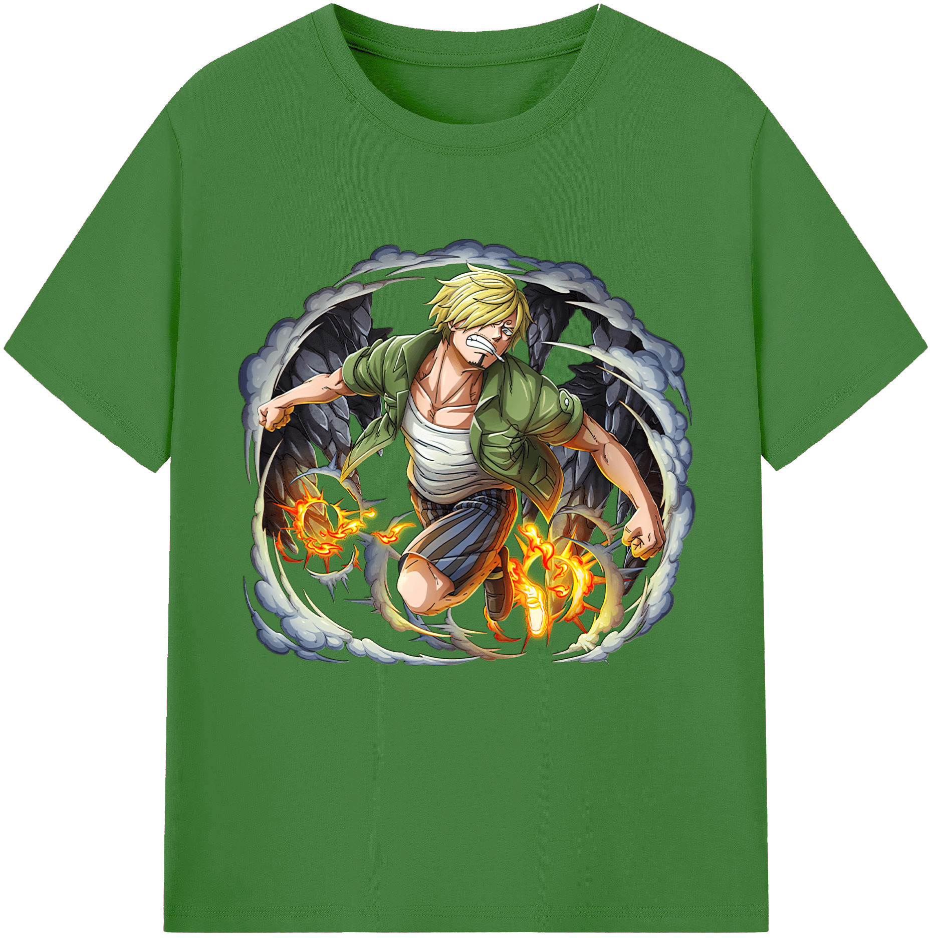 （画像用） ワンピース サンジ ONE PIECE Sanji レディースカジュアルプリントTシャツ（綿100％）